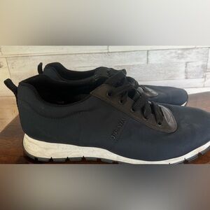 PRADA Nylon Matchrace Sneakers Navy Blue and White.  Size 9.5